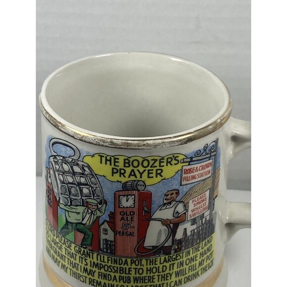 Vintage Boozer's Prayer Prince William Mug Cup Warrented 22K Gold Trim Fun READ - Picture 8 of 12